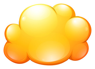 Yellow cloud on white background