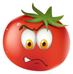 Fresh tomato with face