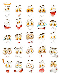 Set of facial emotions
