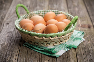 Fresh organic eggs