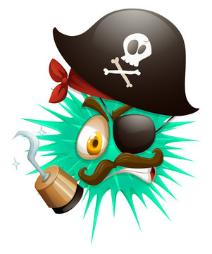 Thorny ball in pirate costume