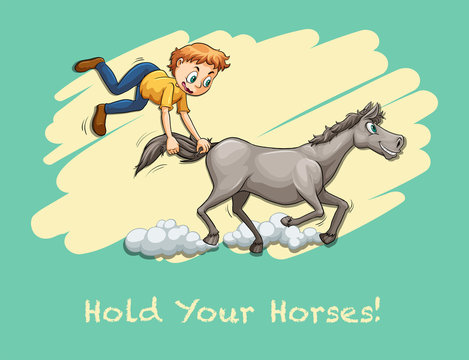 Man holding horse tail