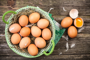 Fresh organic eggs