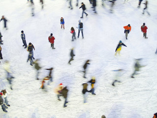 Aerial View of Ice Skating