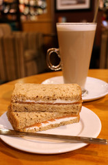 Salmon Sandwich and Cup of Coffee
