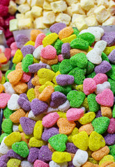 Background turkish sweets colorful delight lokum