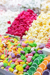 Turkish sweets colorful delight lokum in Grand Bazaar