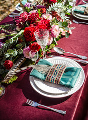wedding table setup