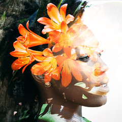 Double exposure portrait