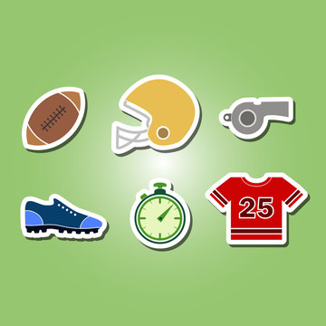 color set with american football icons for your design