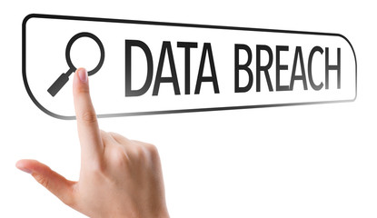Data Breach written in search bar on virtual screen