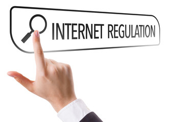 Internet Regulation written in search bar on virtual screen