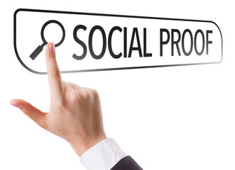 Social Proof written in search bar on virtual screen