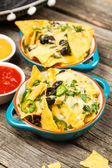 Nachos with melted cheese