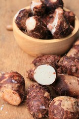 Taro on wood vintage