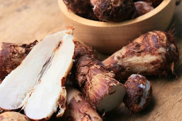 Taro on wood vintage