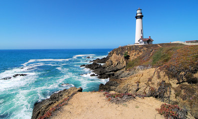 Pigeon Point / Pigeon Point Lighthouse south of San Francisco California - obrazy, fototapety, plakaty