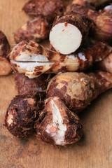 Taro on wood vintage