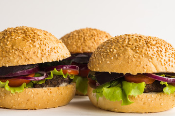 Burger on the white background