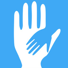 vector icon hand bluish-white