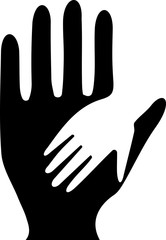 vector icon hand using a black and white                           