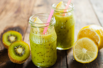 cocktail from a kiwi and a lemon