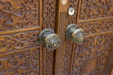 Wood carving door
