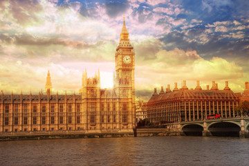 Naklejka na ściany i meble Big Ben in Westminster Palace,London