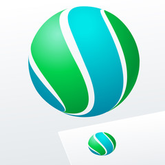 Obraz premium Abstract vector sign in sphere shape. Logotype for Business, Technology, Corporation