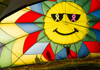 Fototapeta premium Hot air balloon in flight