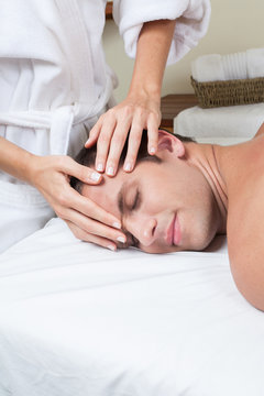 Man enjoying a massage