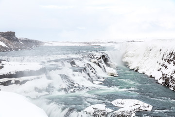 Obraz premium Gulfoss Waterfall Iceland Winter