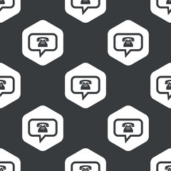 Black hexagon phone message pattern