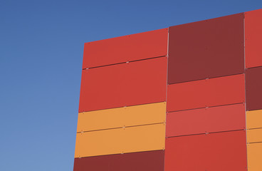 facade with colored panels