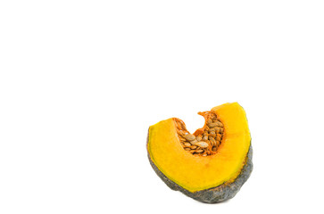 Pice of pumpkin on white background