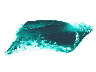 photo green grunge brush strokes oil paint isolated on white background