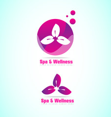 Spa and wellness relaxation flower logo
