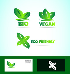 Bio eco friendly vegan logo