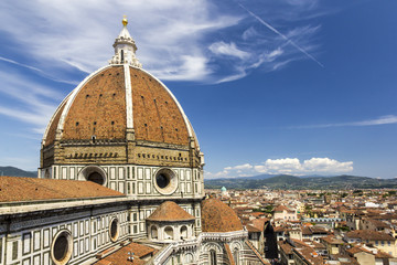 Fototapeta na wymiar Dome of famous Duomo Cathedral