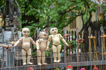 Obraz na płótnie Canvas Puppet souvenir, Myanmar tradition dolls.
