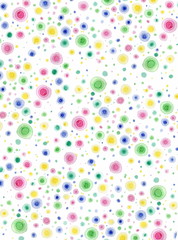 Watercolor pattern of  multicolored garland confetti on white background