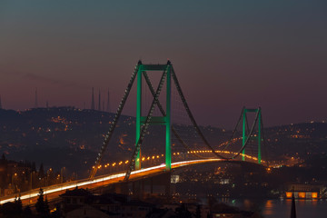 Bosphorus Bridge and traffic in the morning