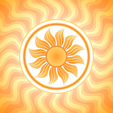 Abstract orange background with the sun