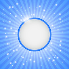 White circle on a blue background