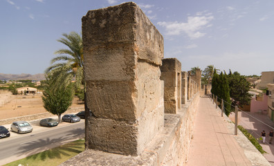 The skyline of an old town in Spain