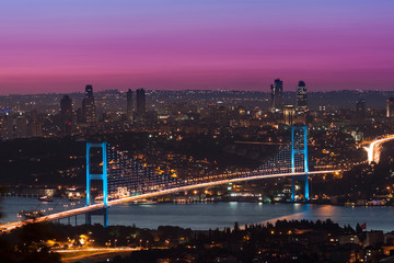 Bosphorus Bridge at sunset, Istanbul Turkey