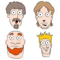 Cartoon Shocked Men Set