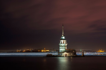 Maidens Tower at night long exposure