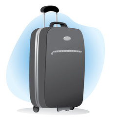 Illustration accessory bag object with wheel travel