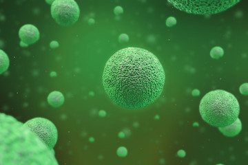 3D Human Cell microscope Background. Biological bacteria or virus.